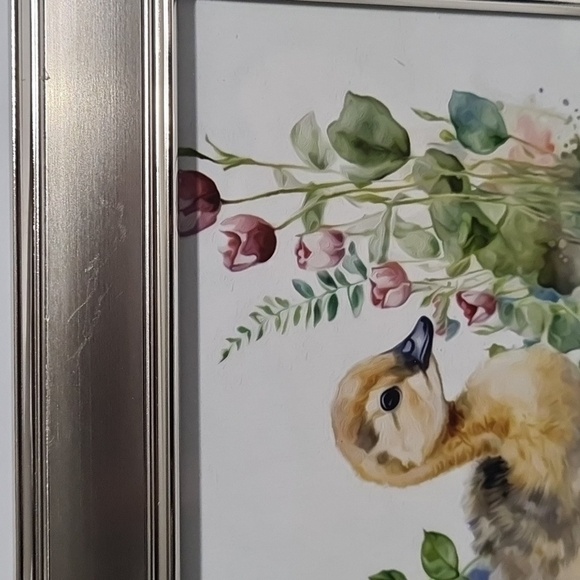 Baby‎ Gosling Floral Oil Painting Watercolor Framed Art Print - Gosling Art - Picture 4 of 8